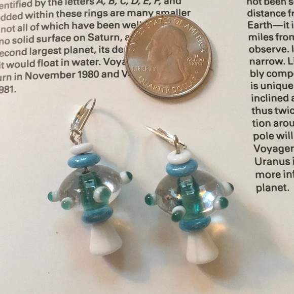 Atomic FUNKY Handmade Spaceship Earrings NEW UFO - Picture 4 of 4